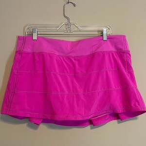 Lululemon Pace Rival Mid-Rise Skort Skirt Pow Pink Size 14 Tennis Built-in Short